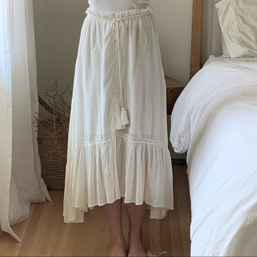 Arnhem Stevie MIDI Skirt in Vanilla